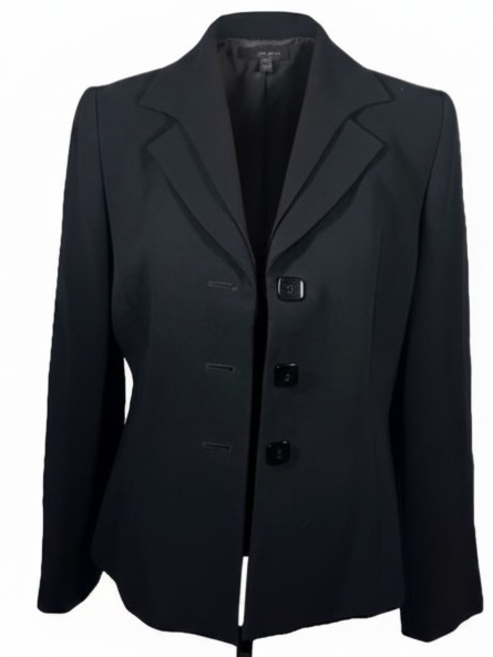 Tahari Arthur Levine Double Lapel 3 Button Tailored Black Blazer Womens size 8P